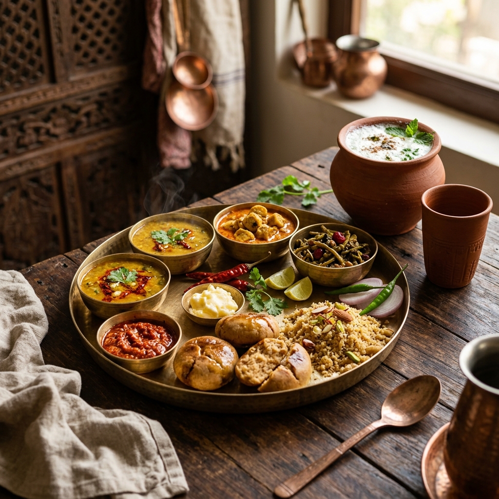 Traditional Rajasthani Thali served at Sky Mount Villa
